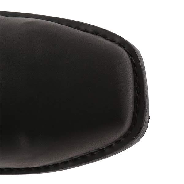 Bottes Western en Cuir avec Fermeture Éclair et Semelle Confort