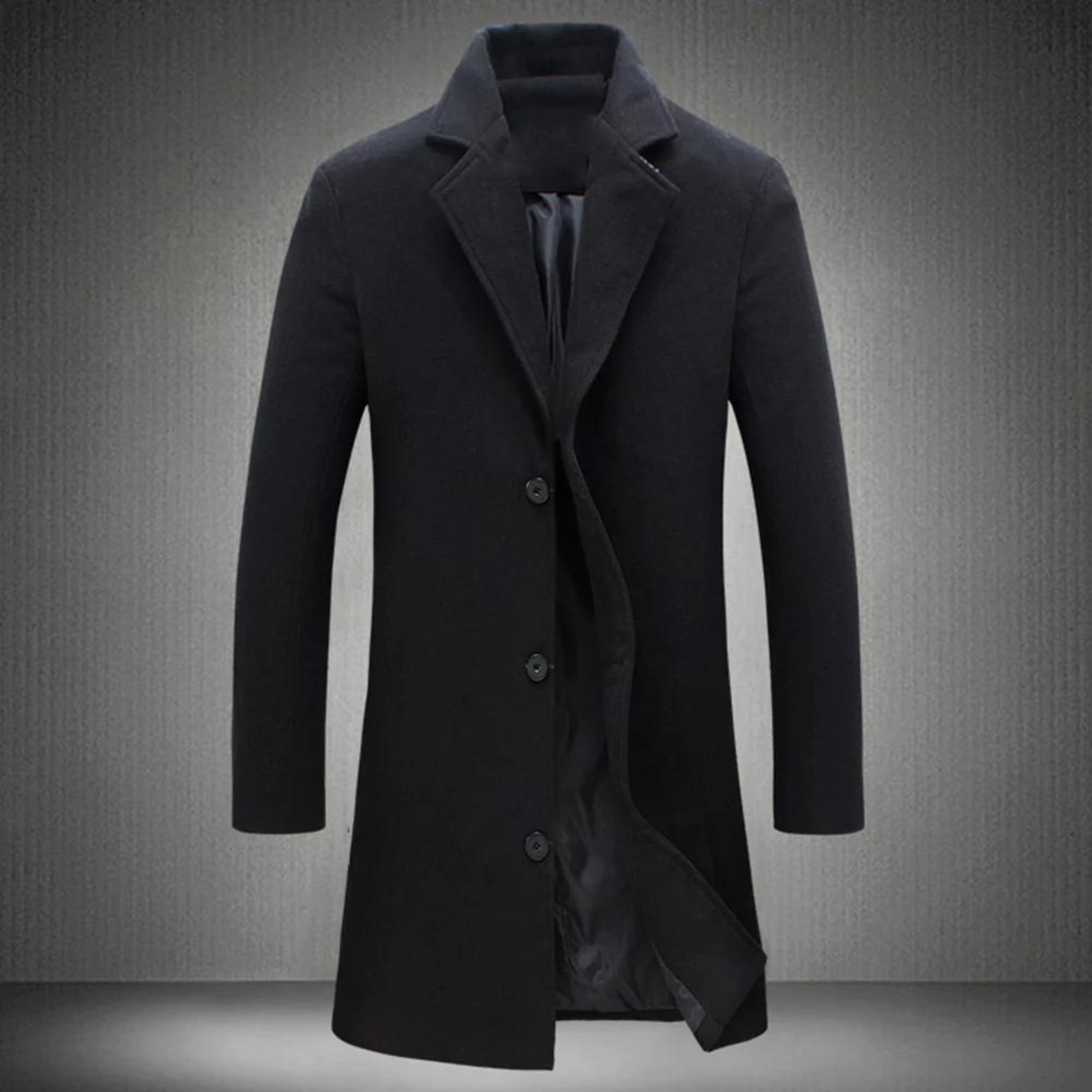 Herren langer Wintermantel wasserdicht – zeitloses Design mit Knöpfen