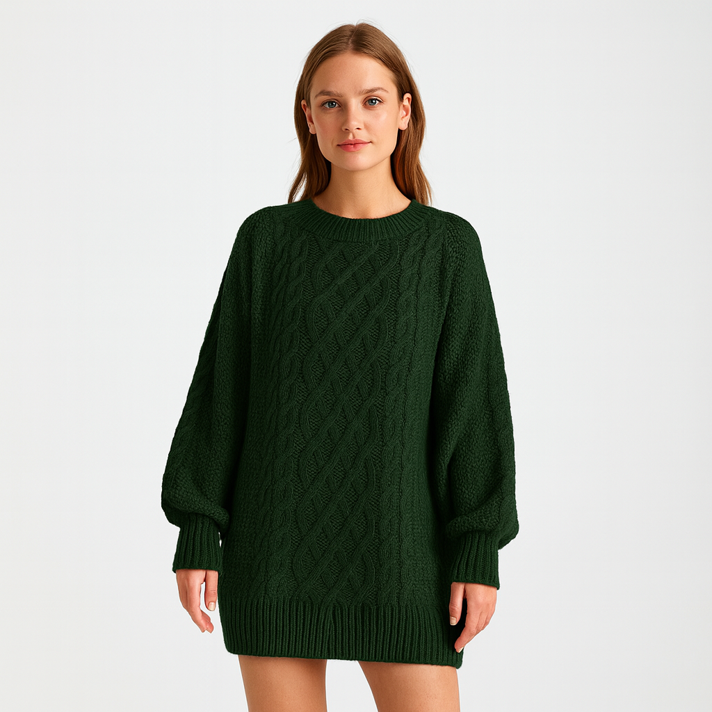 Gestricktes Pulloverkleid für Damen – Warm, Elegant und Bequem