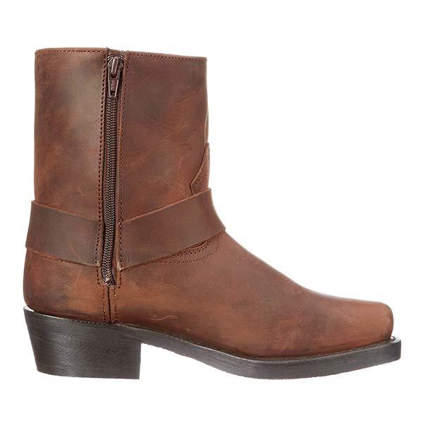 Bottes Western en Cuir avec Fermeture Éclair et Semelle Confort