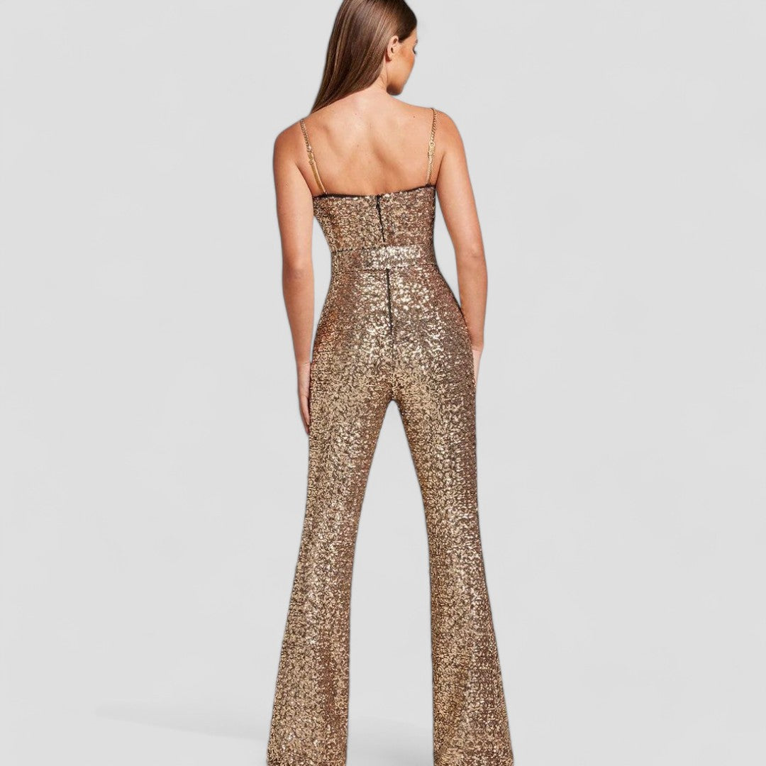 Glamour-Glitzer-Overall mit Herzausschnitt