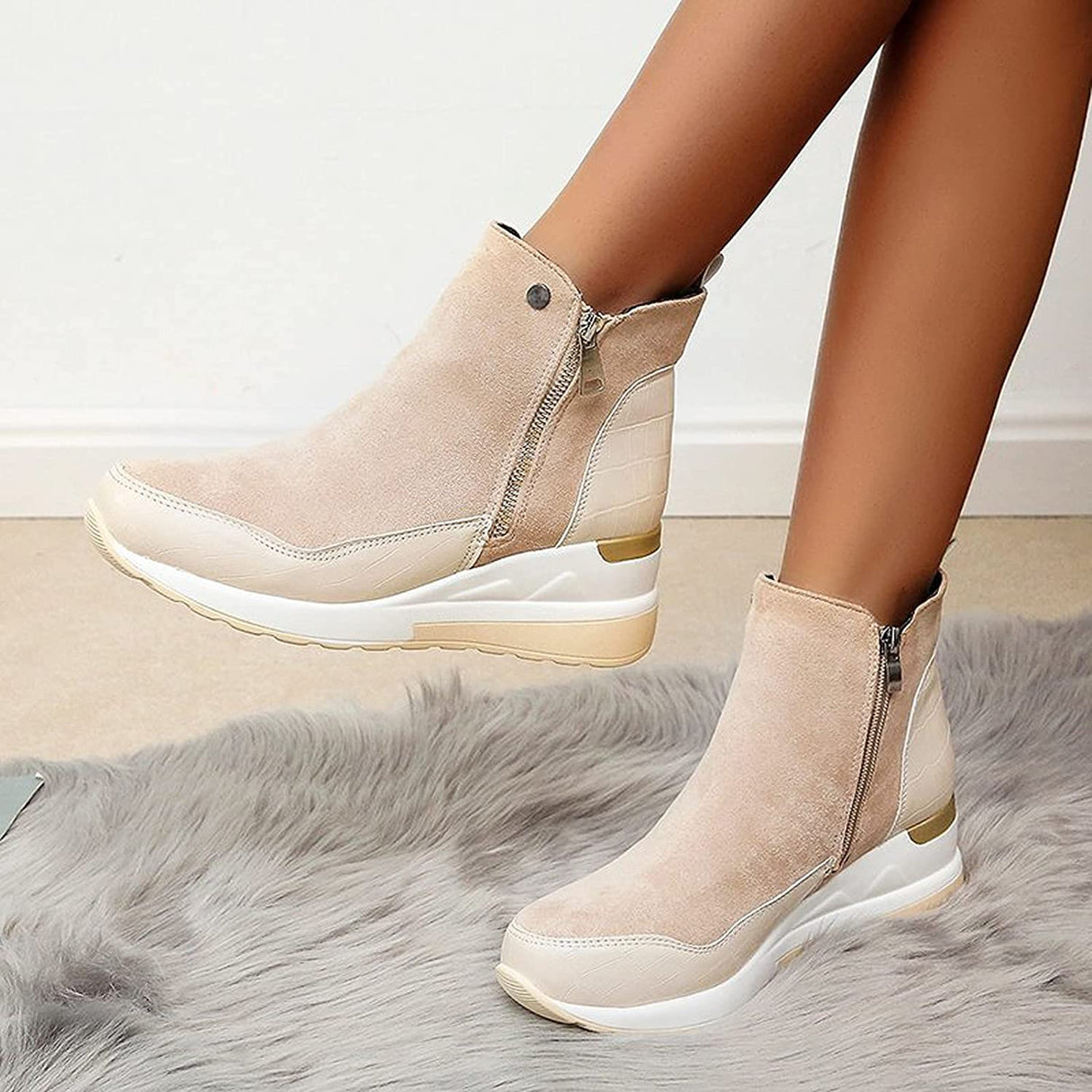 Women's ankle boots – Sporty winter boots with soft lining