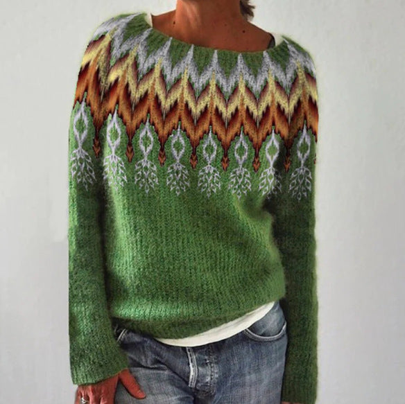 Damen Strickpullover im Retro-Stil für Herbst und Winter
