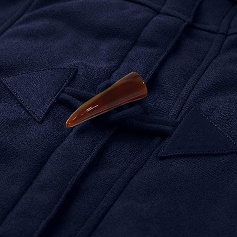 Damen-Wintermantel – Warme Sherpa-Jacke mit Kapuze und Knebelverschluss