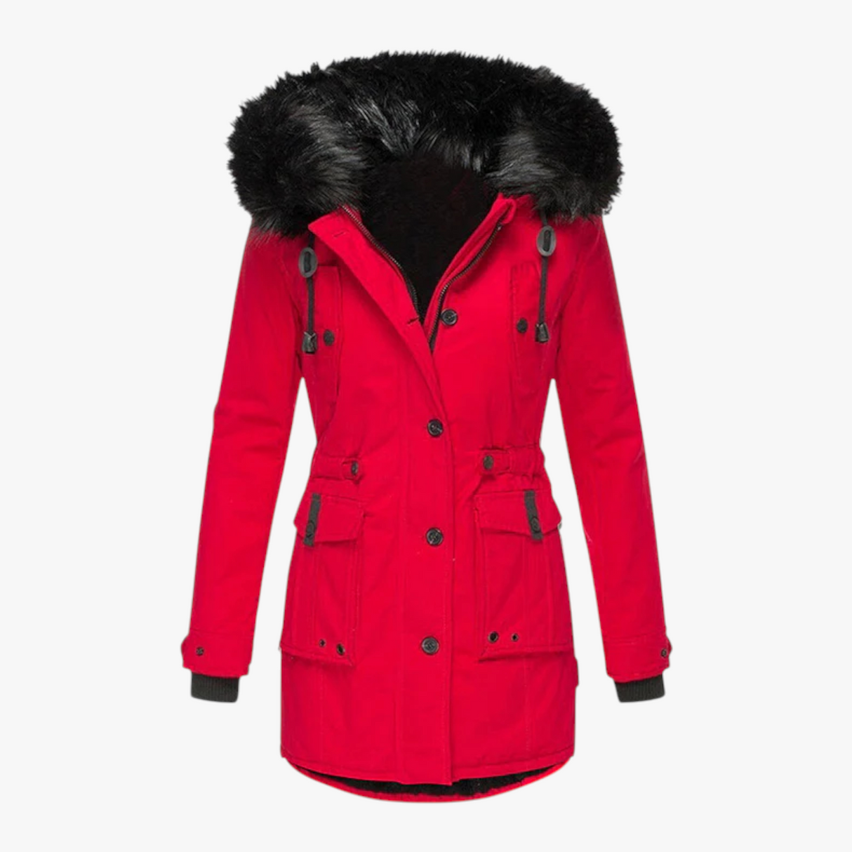 Parka femme élégante – Manteau d’hiver chaud avec grande capuche et col en fourrure