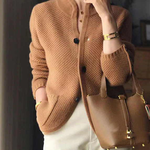 Damen Strickweste – Eleganter Cardigan mit Knöpfen