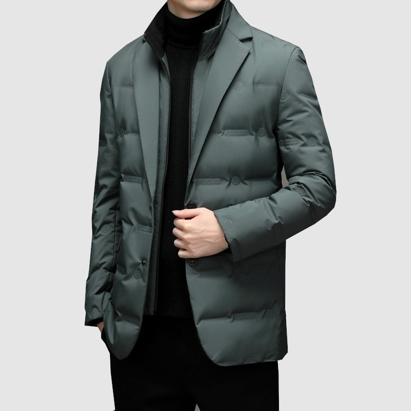 Quilted men's blazer – Elegant jacket with a modern cut