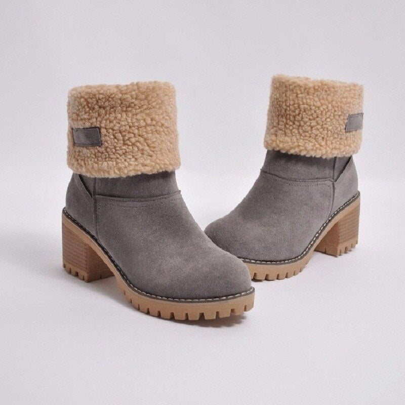 Warme gefütterte Winterstiefel für Damen