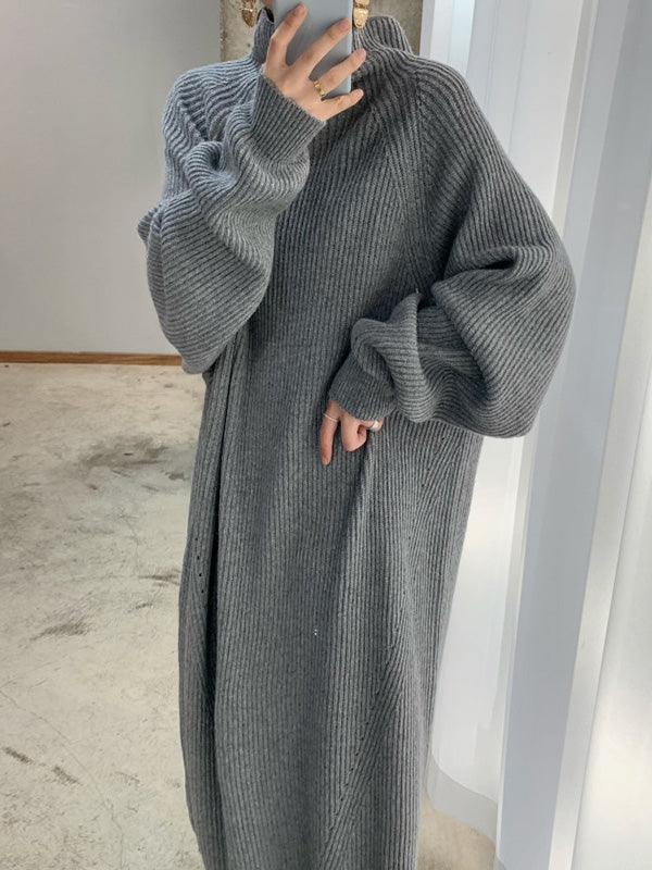 Robe Élégante Décontractée à Col Haut