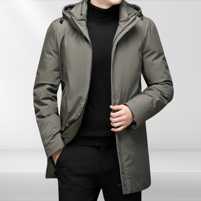 Manteau d’Hiver Homme avec Capuche – Long Manteau Stylé et Fonctionnel