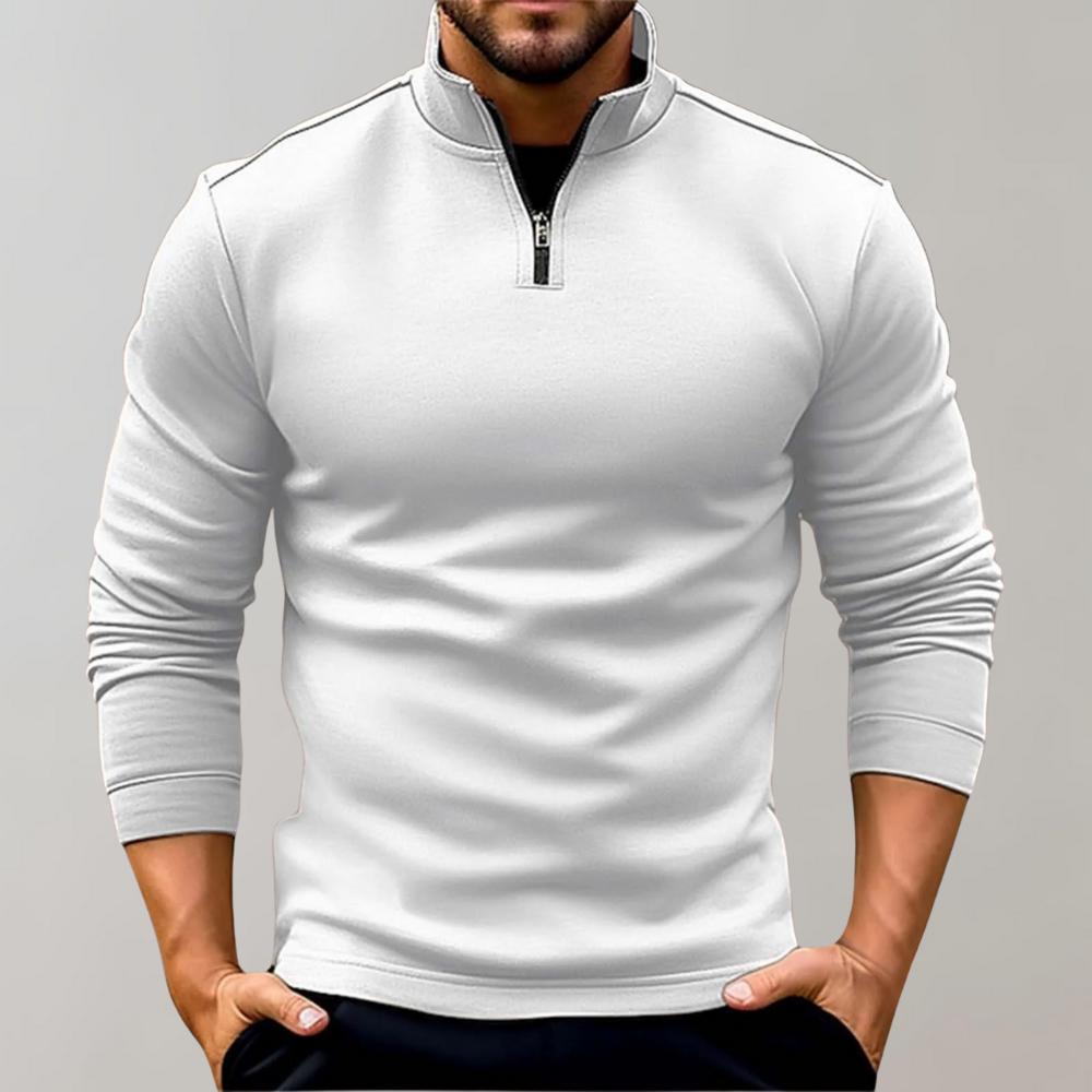 Men's Zip Collar Pullover with Slim Fit