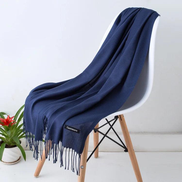 Eleganter Damenschal – Weicher Winterschal mit Fransen