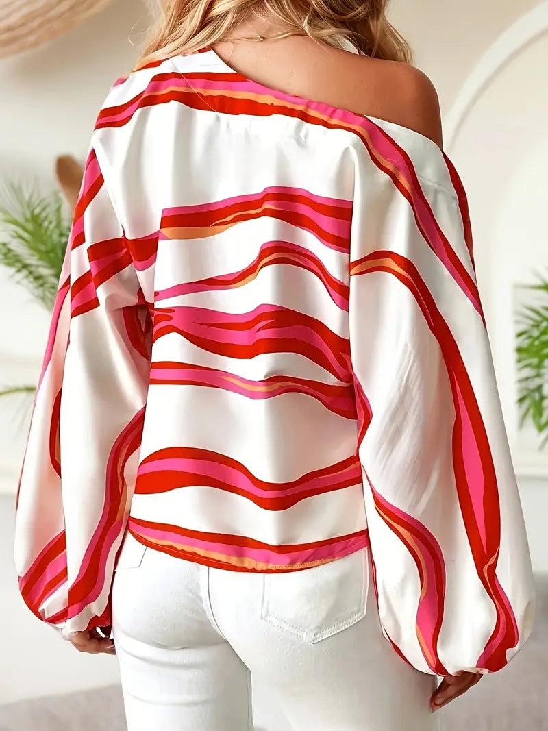 Asymmetric One-Shoulder Blouse – Luxury & Trendy Design
