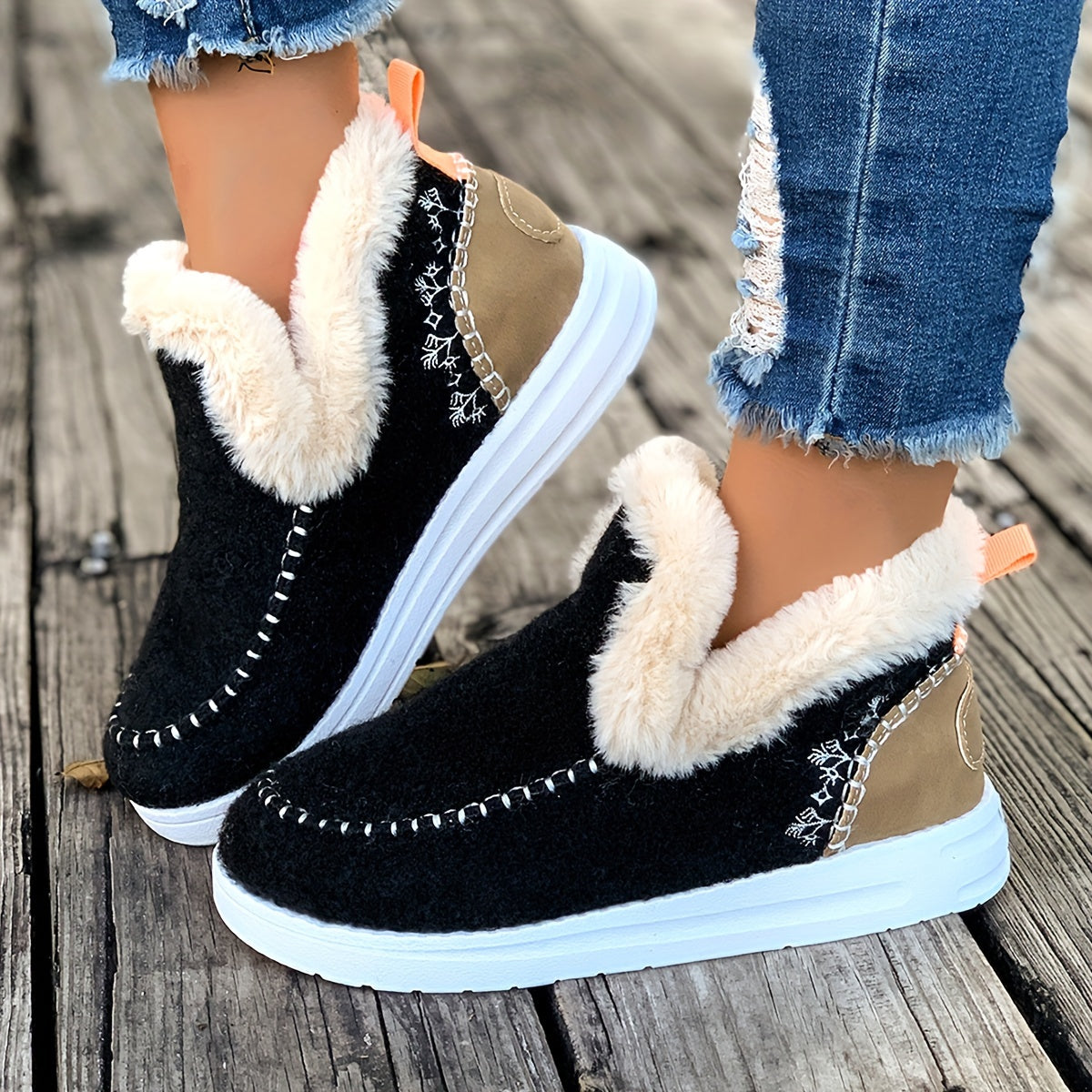 Women's Warm Non-Slip Slippers with Plush Lining