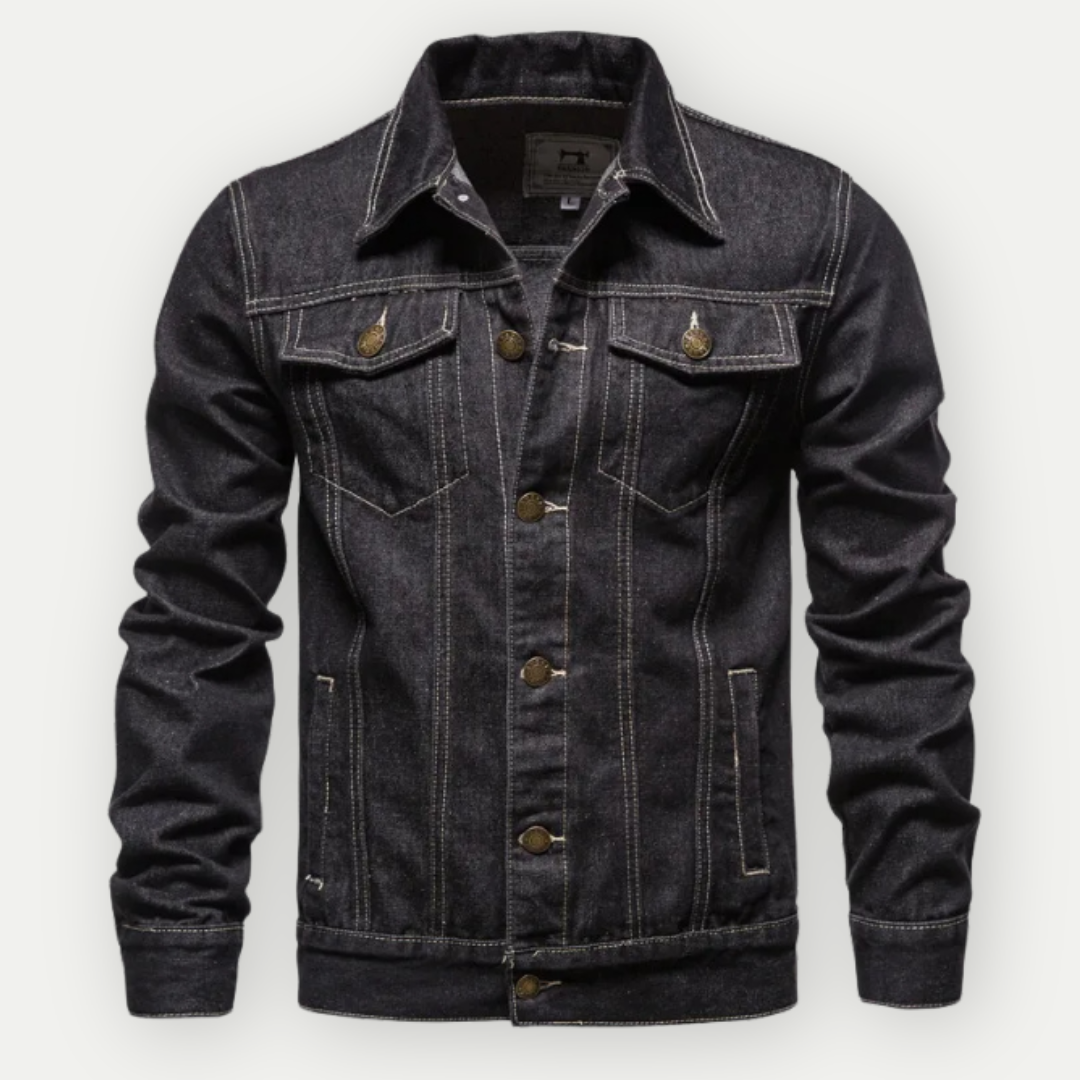 Truckerjacke aus Denim für Herren mit verstellbarer Taille