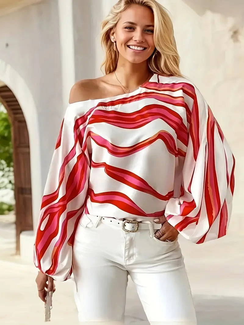 Asymmetric One-Shoulder Blouse – Luxury & Trendy Design