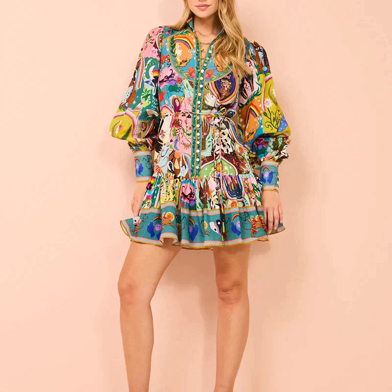 Bequemes kurzes Kleid mit langen Ärmeln - Elegant und stilvoll