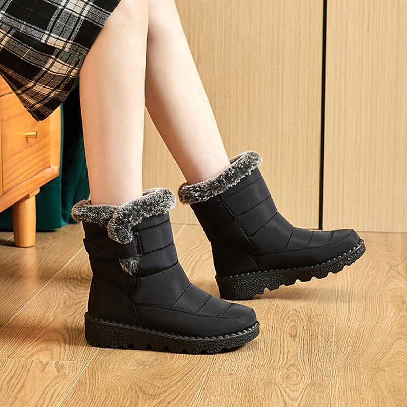 Warme Winterstiefel für Damen – Wasserdichte Stiefel mit rutschfester Sohle
