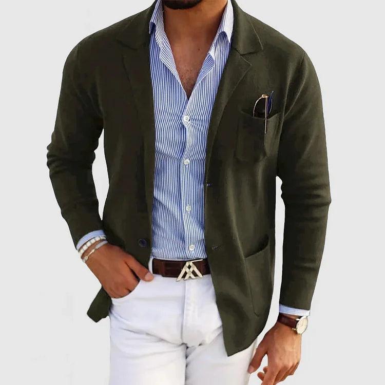 Freizeitblazer Herren – Leichte Elegante Jacke mit Reverskragen