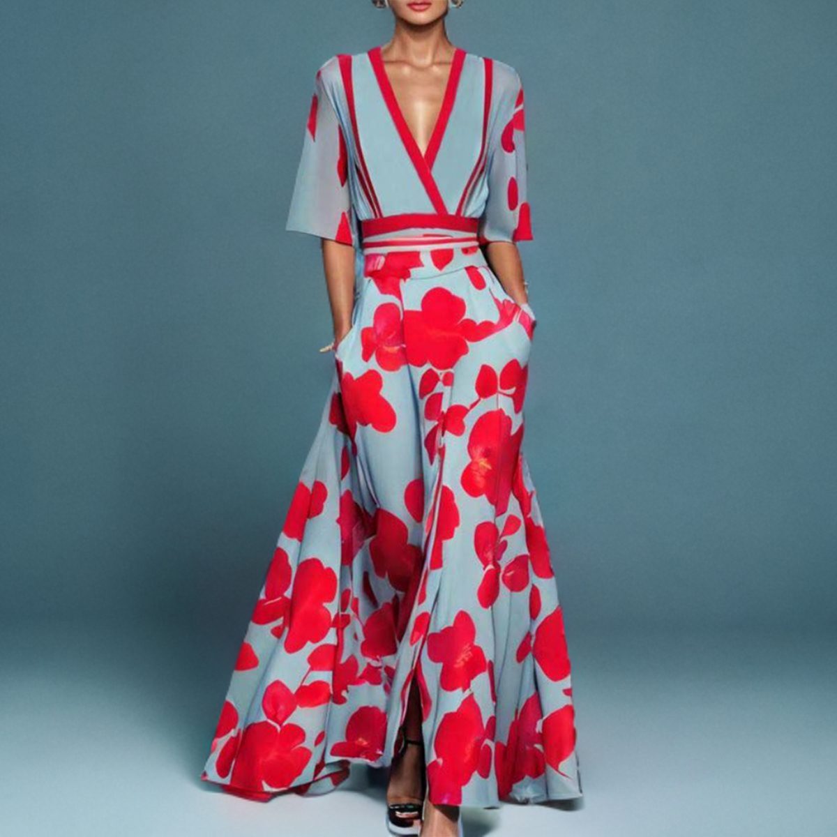 Elegantes Blumenkleid mit bequemer Passform