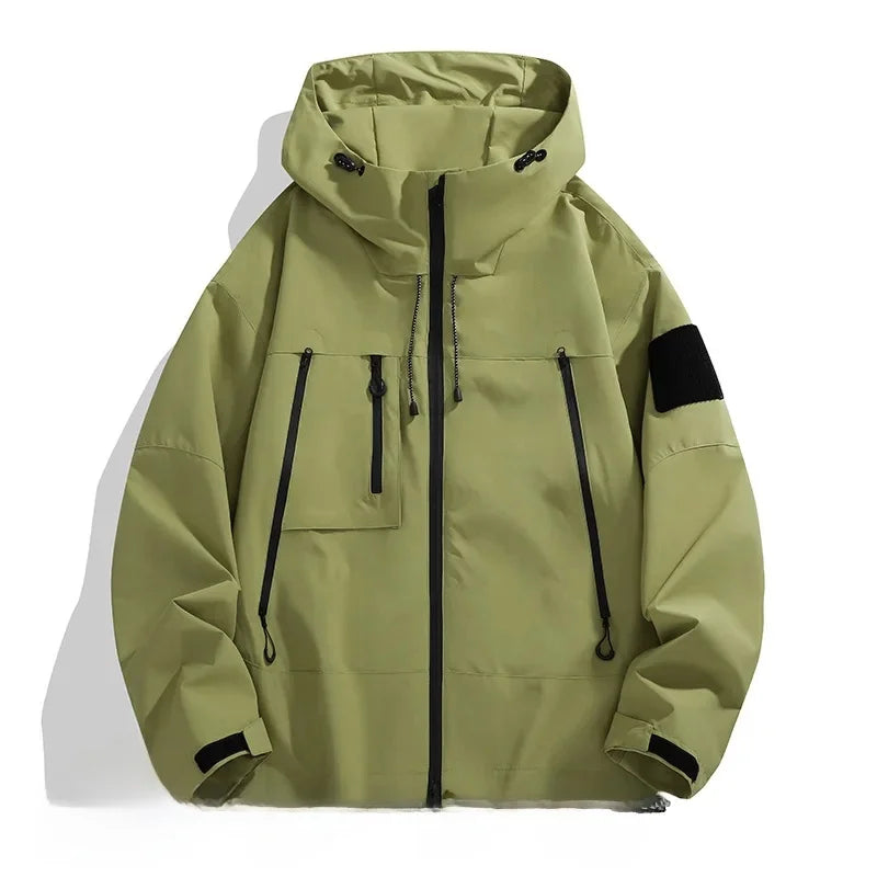 Softshell-Jacke Herren – Wasserdichte Außenjacke mit Kapuze und Reißverschlusstaschen
