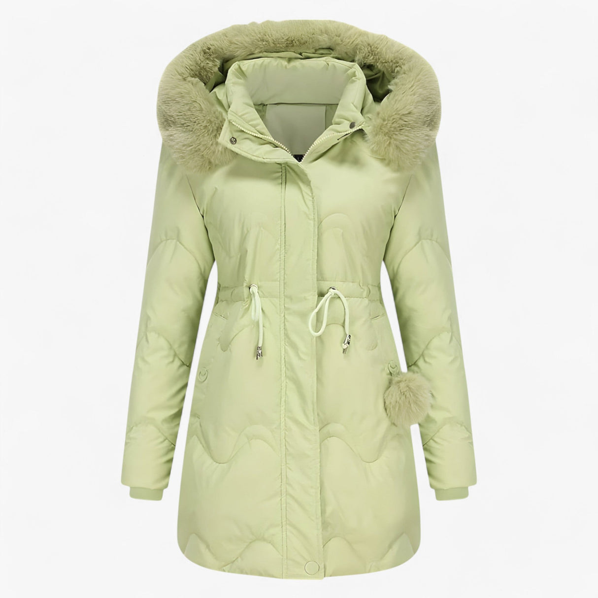 Damen Wintermantel – Elegante und warme Jacke mit Pelzkragen und Kapuze