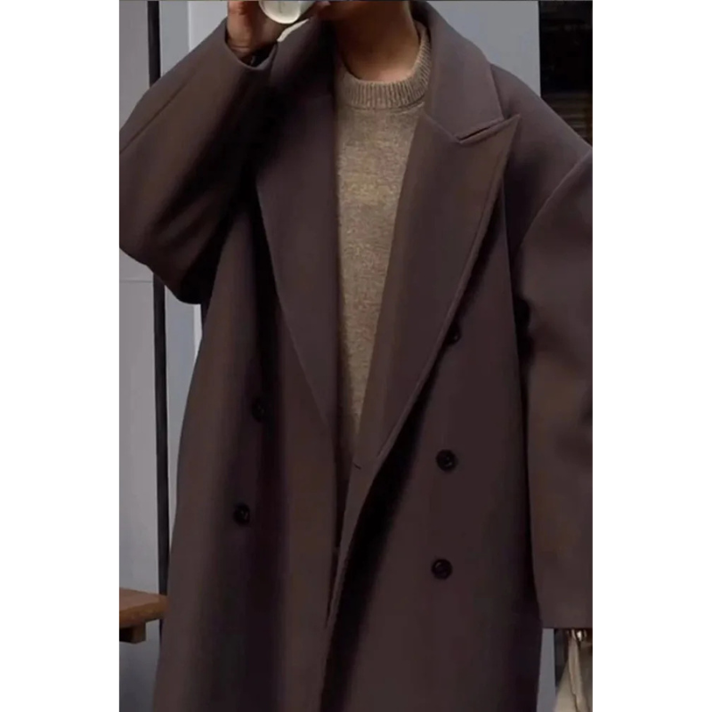 Elegant long coat for women – Stylish overcoat with classic cut