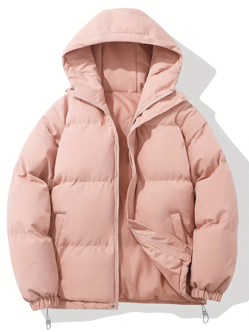 Unisex gesteppter Wintermantel – Warme Daunenjacke mit Kapuze