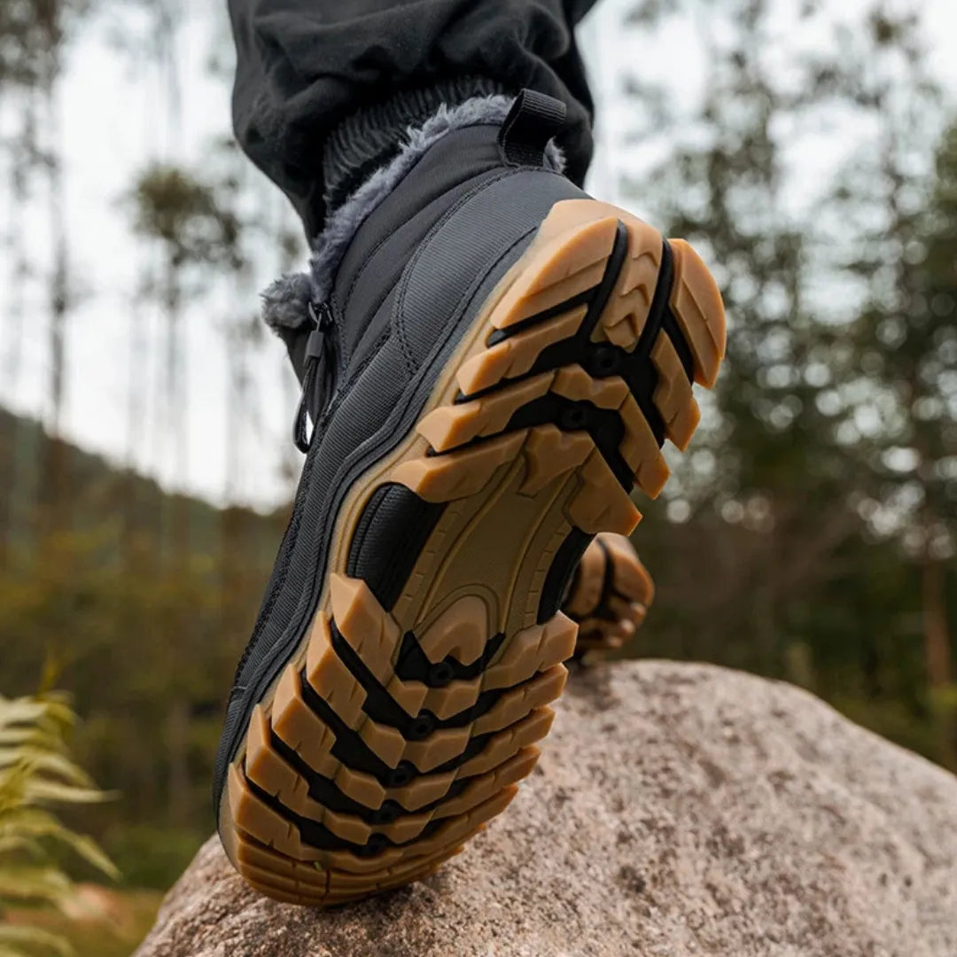 Bottes d’hiver homme extérieur – Bottines chaudes antidérapantes à fermeture éclair