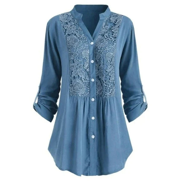 Lange Bluse für Damen mit Puffärmeln - Schick und vielseitig