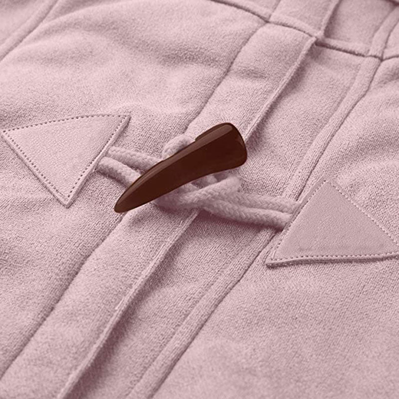 Damen-Wintermantel – Warme Sherpa-Jacke mit Kapuze und Knebelverschluss