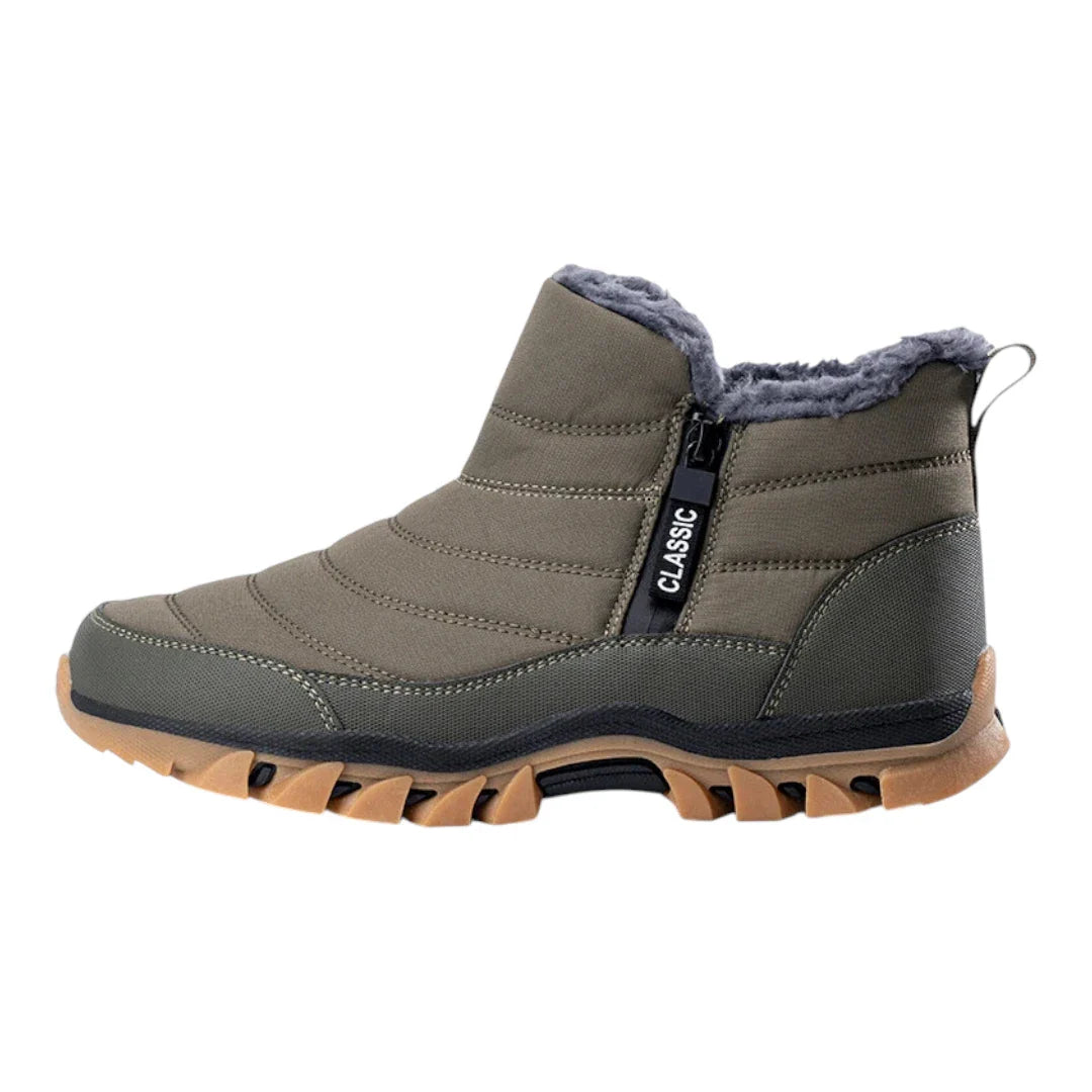 Bottes d’hiver homme extérieur – Bottines chaudes antidérapantes à fermeture éclair