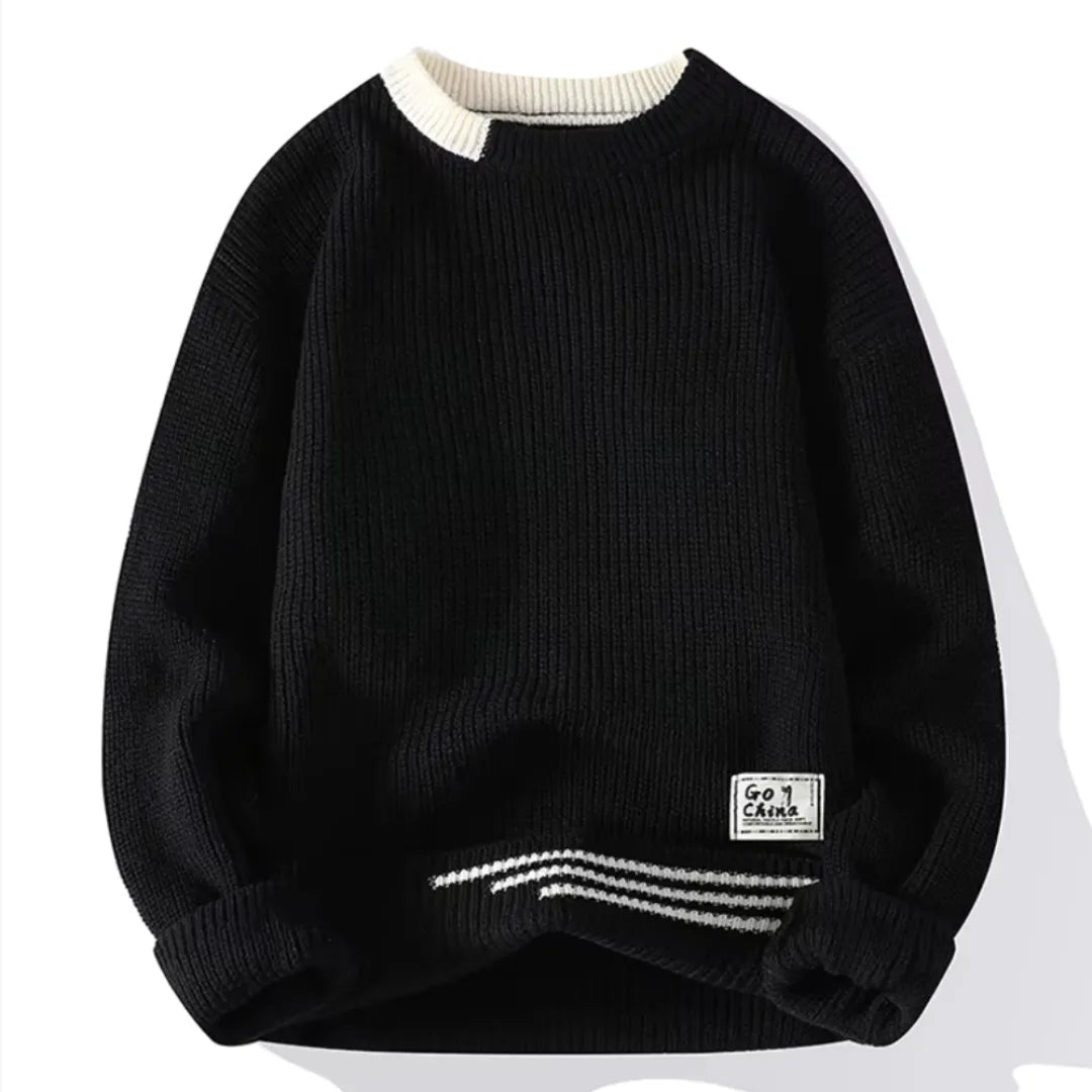 Men's Knit Sweater – Comfortable Casual Striped Sweater