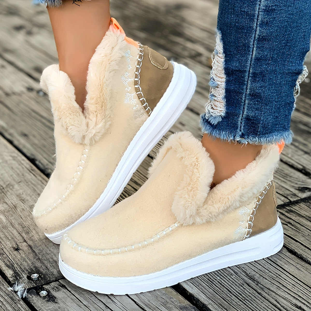 Women's Warm Non-Slip Slippers with Plush Lining