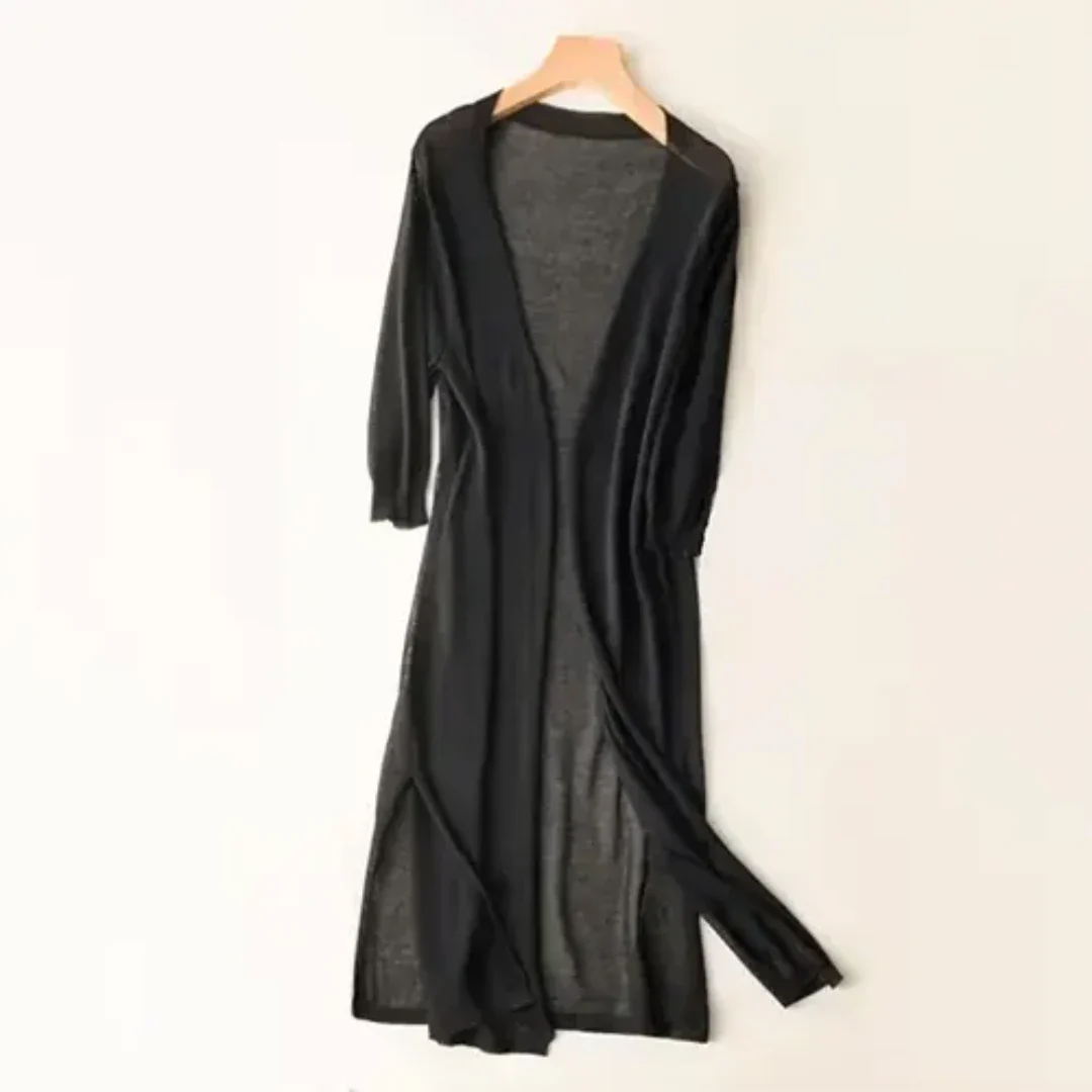 Langer eleganter Damen-Gilet mit Komfort und Stil