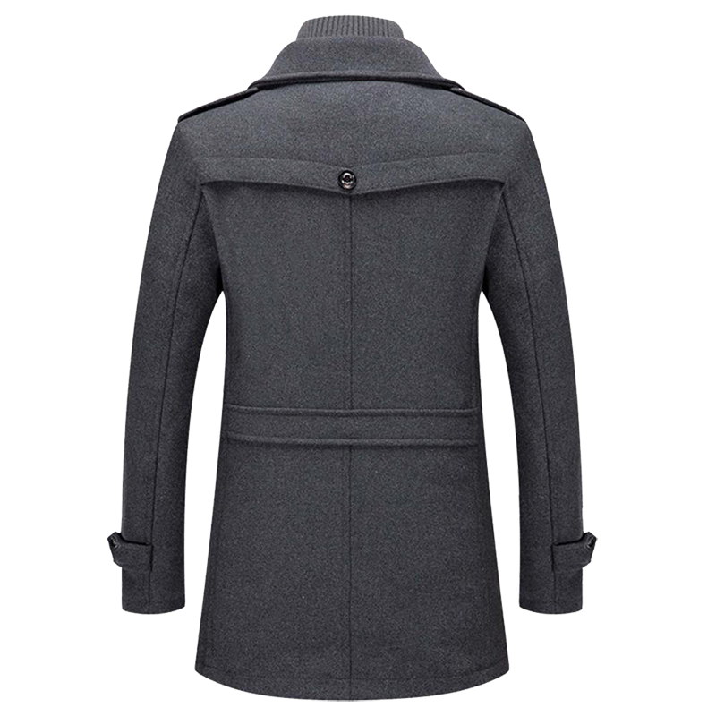 Herren-Wintermantel – Eleganter Mantel mit doppeltem Kragen und Reißverschlussverschluss