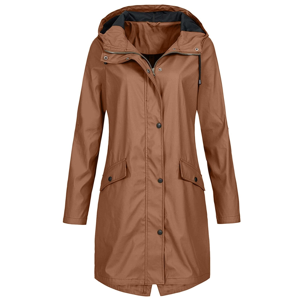 Damen Regenmantel mit Kapuze – Eleganter Wind- und Wasserabweisender Mantel