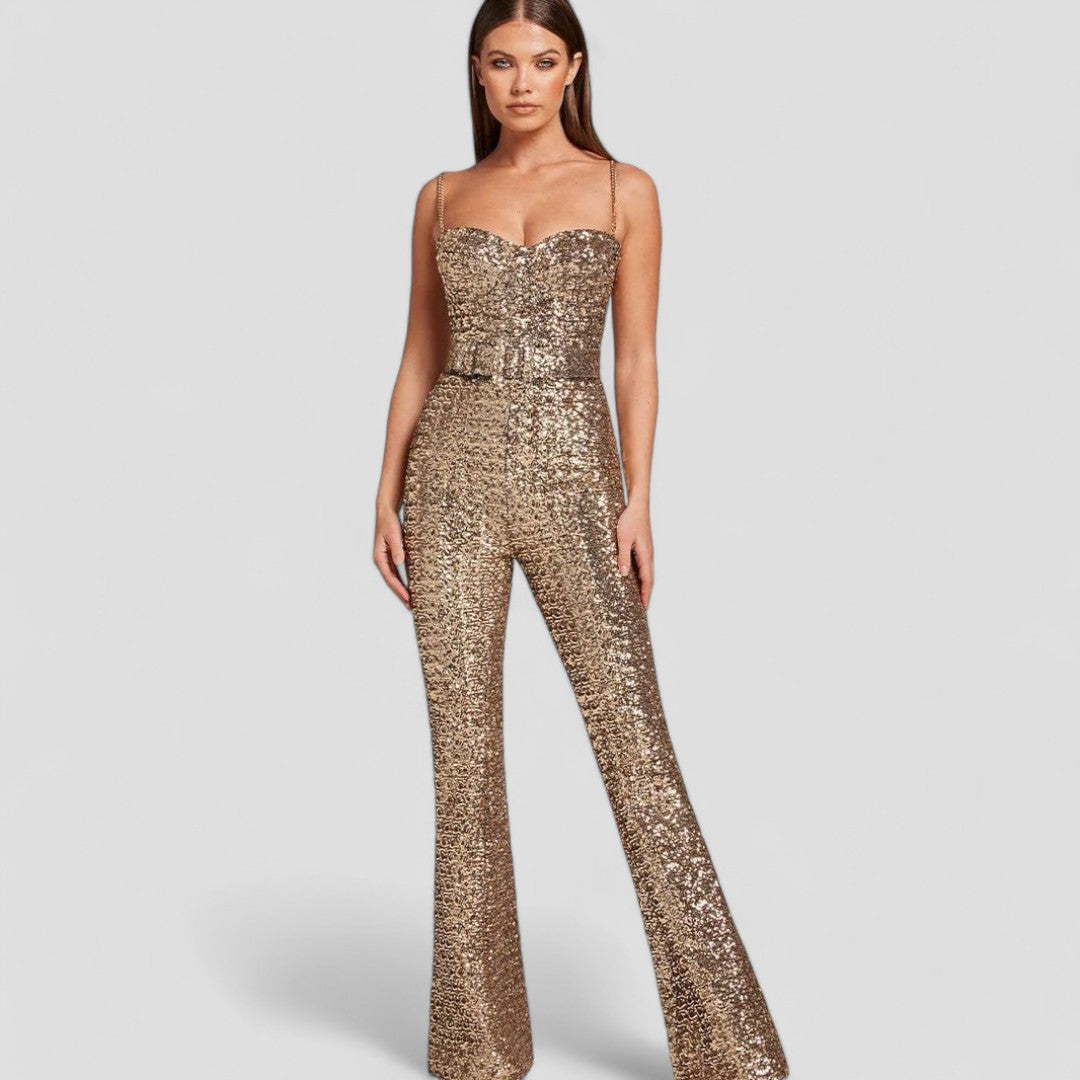 Glamour-Glitzer-Overall mit Herzausschnitt