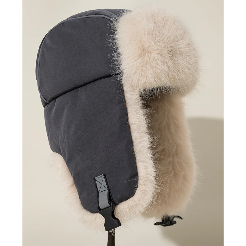 Luxury Winter Hat with Ear Protectors – Warm Pilot Chapka in Faux Fur