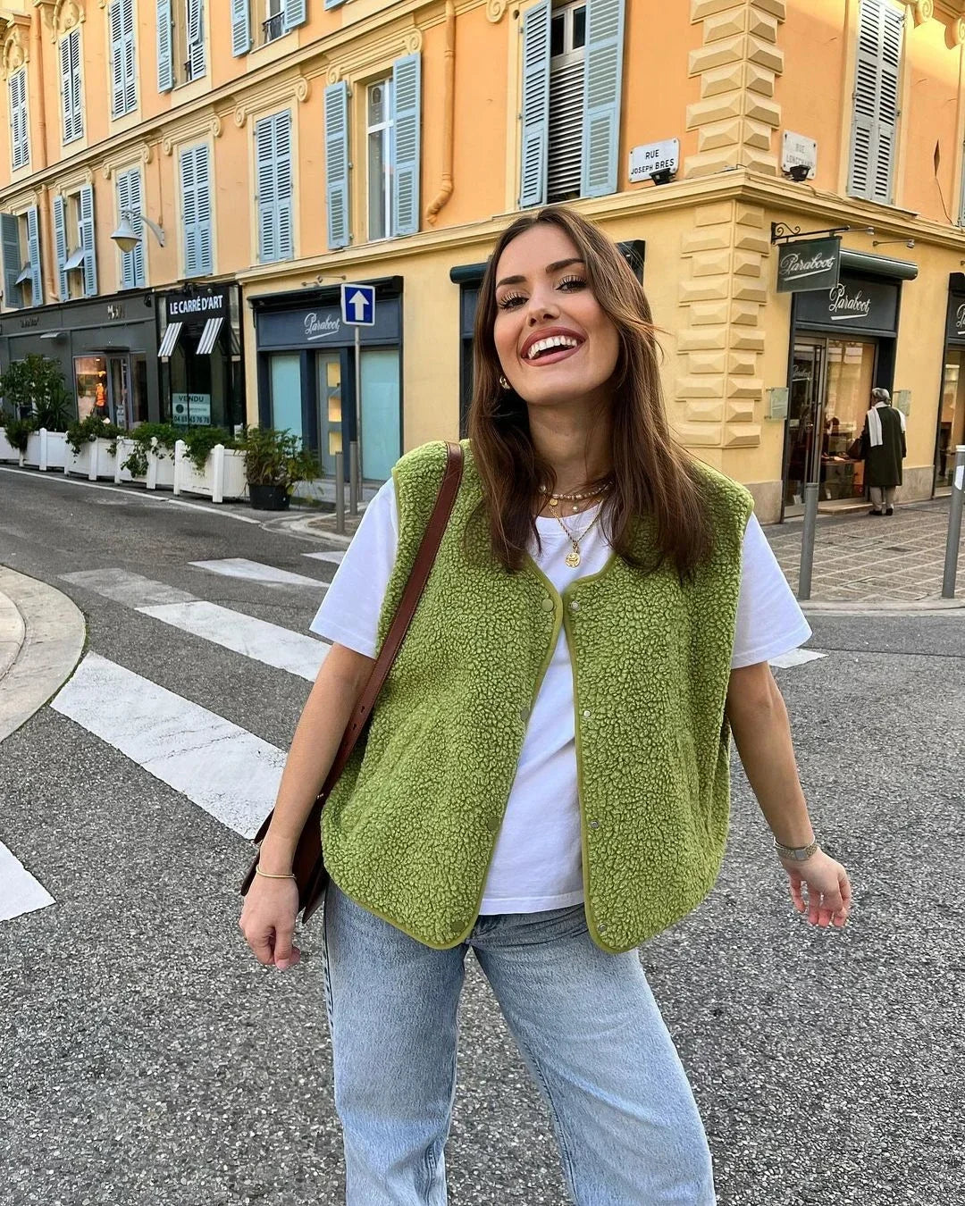 Sherpa-Fleece-Weste von hoher Qualität für Damen