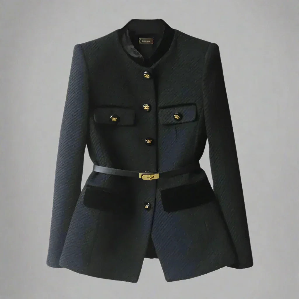 Eleganter Damenblazer – Taillierte Jacke mit goldenen Knöpfen