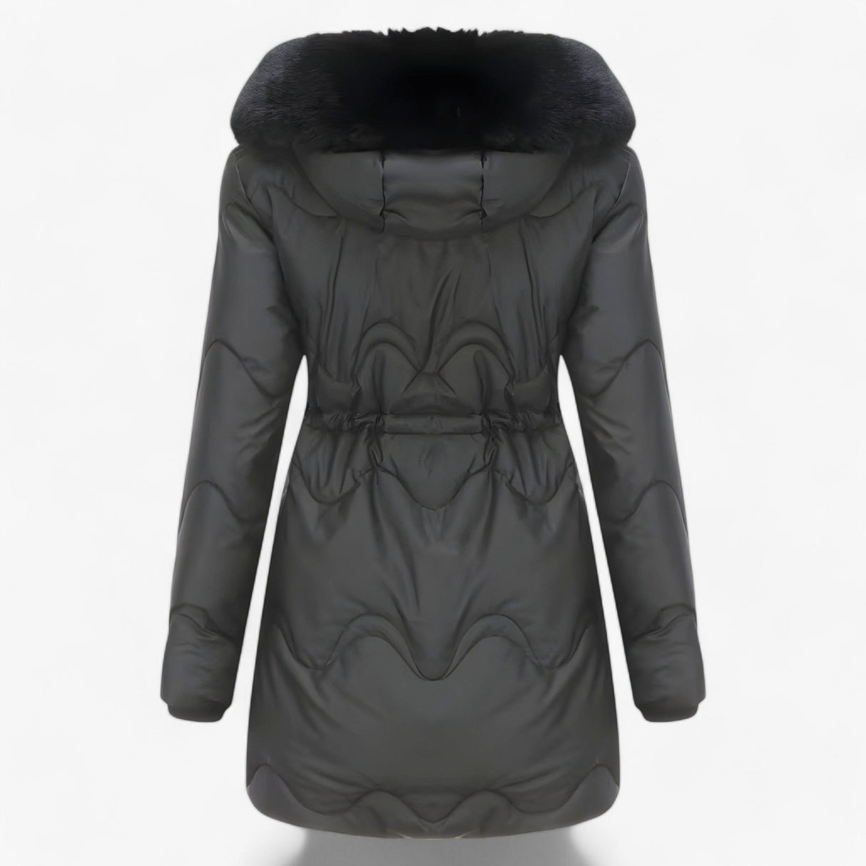 Damen Wintermantel – Elegante und warme Jacke mit Pelzkragen und Kapuze