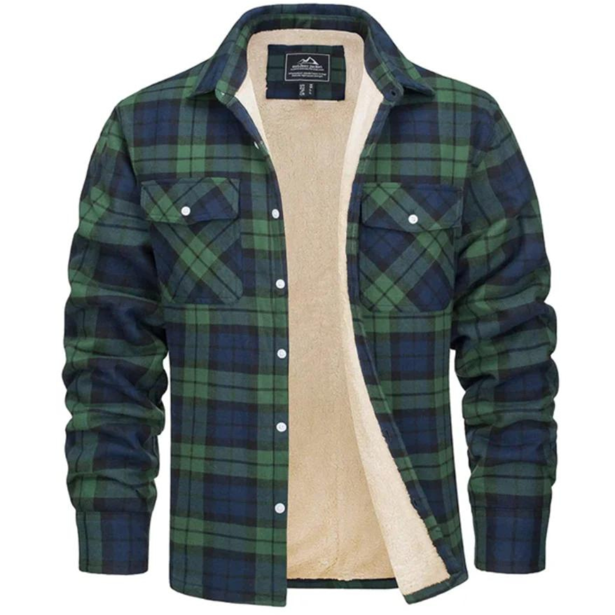 Herrenkarierte Jacke mit Fleecefutter – warmer Wintermantel für den täglichen Gebrauch
