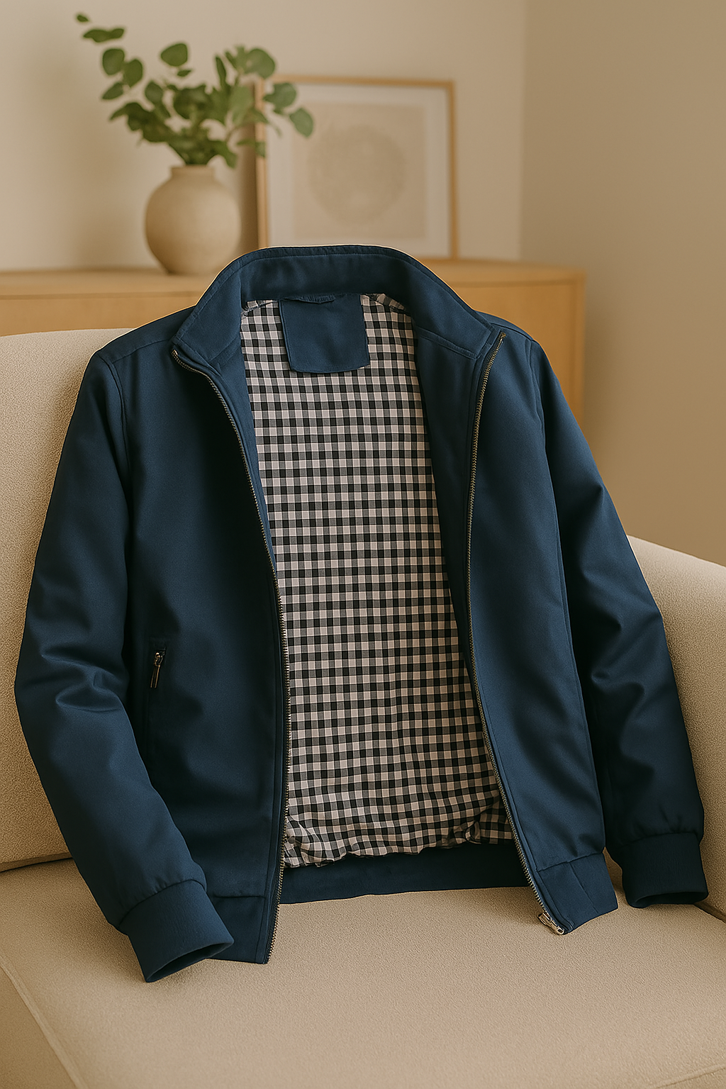 Blouson Bomber Herren Slim Fit Reißverschluss – Leichte Jacke Frühling und Herbst