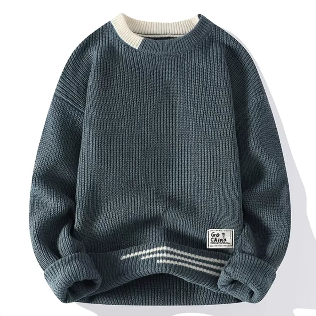 Men's Knit Sweater – Comfortable Casual Striped Sweater