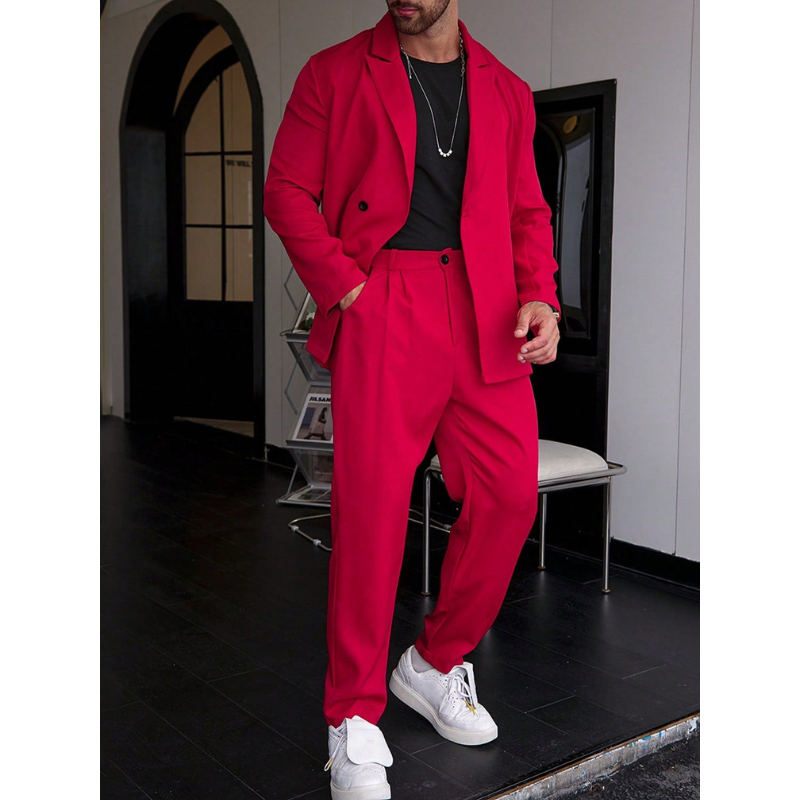 Men's Two-Piece Suit – Elegant Casual Set with Jacket and Pants