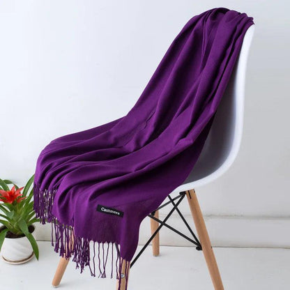 Eleganter Damenschal – Weicher Winterschal mit Fransen