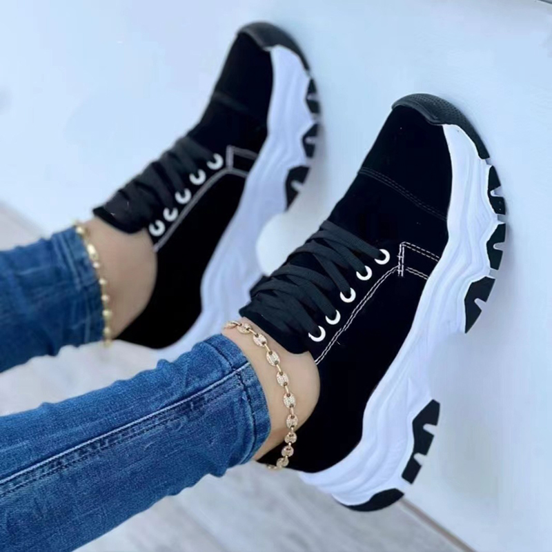 Women's Comfort Baskets – Trendy Sneakers with Thick Sole