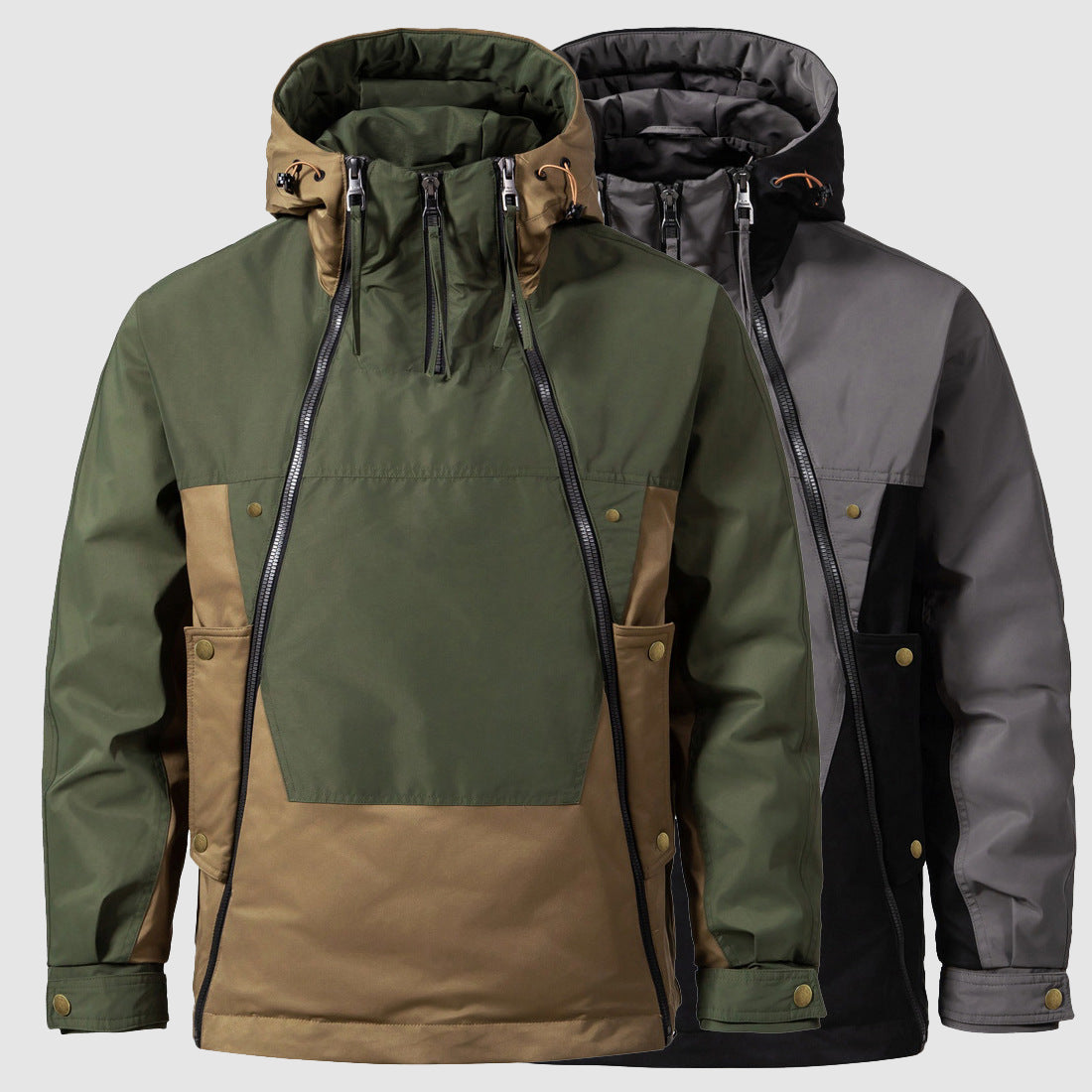 Herren Winterjacke Outdoor – Warmer Wasserdichter Anorak mit Kapuze