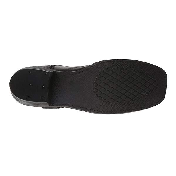 Bottes Western en Cuir avec Fermeture Éclair et Semelle Confort